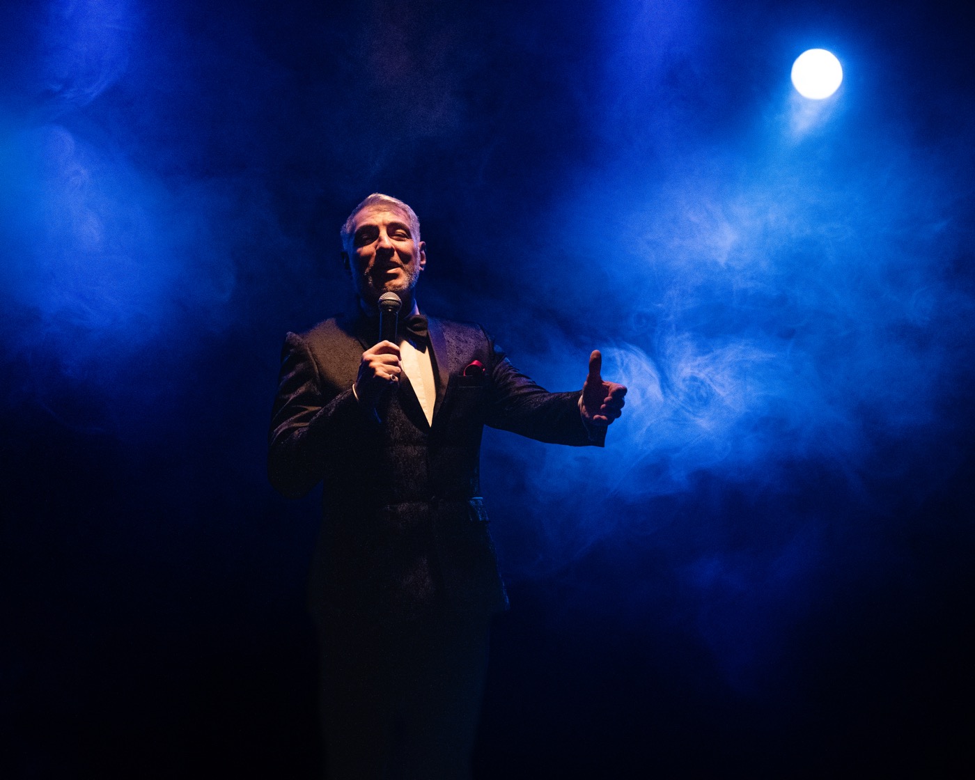 Drums player performing live at the tango show
